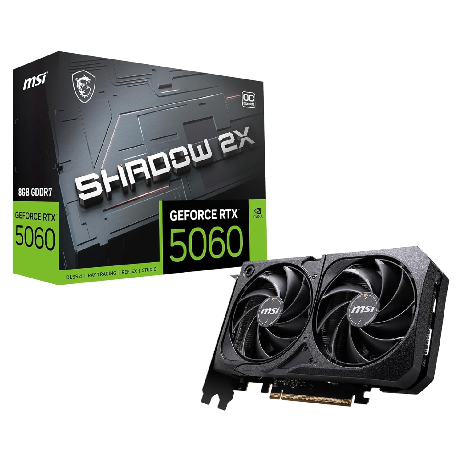 Box Opened MSI GeForce RTX 5060 8G SHADOW 2X OC 8GB GDDR7 Graphics